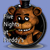 a bear with the words five nights at freddy's with a purple background'